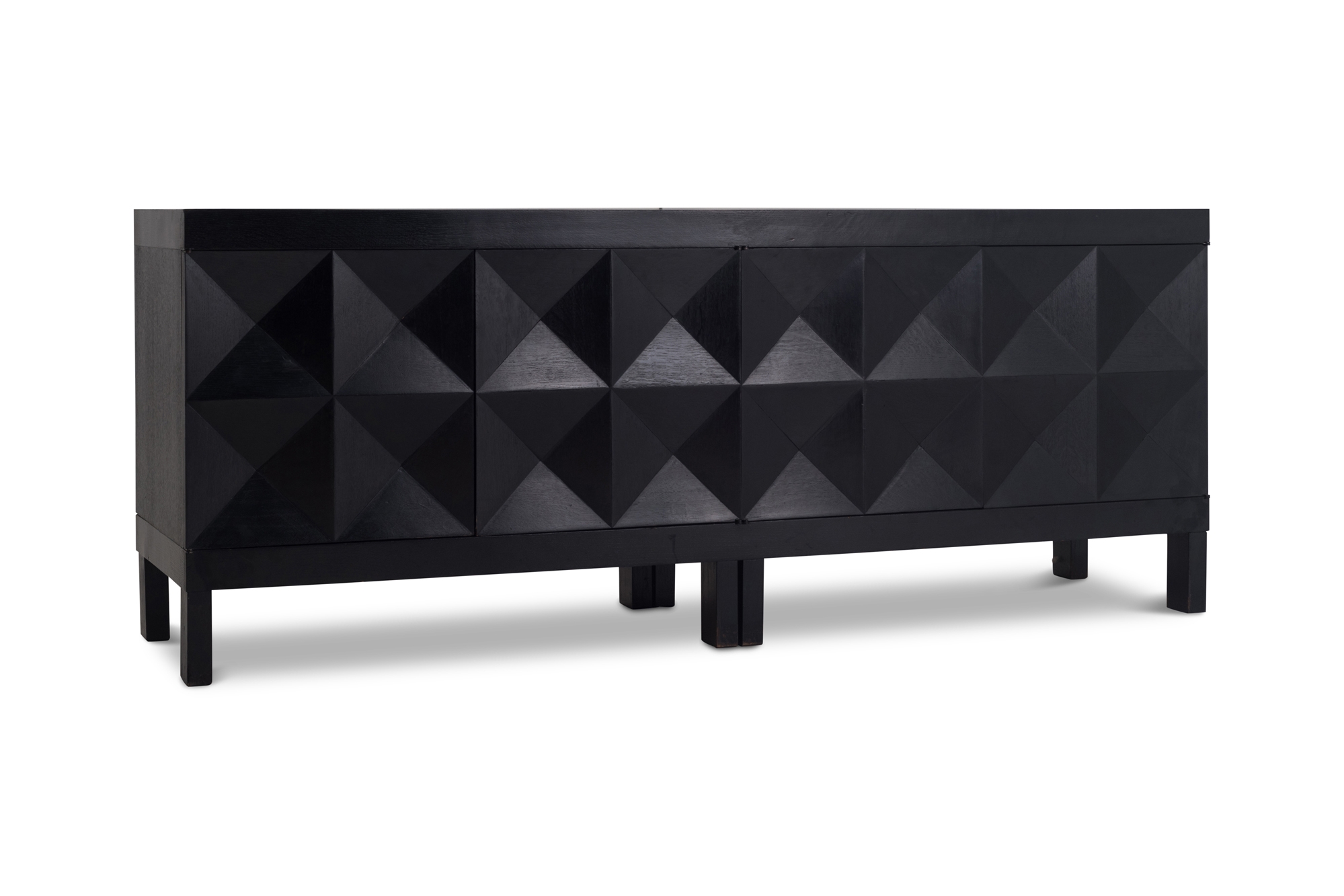 De Coene Brutalist Sideboard In Stained Oak - 1950s