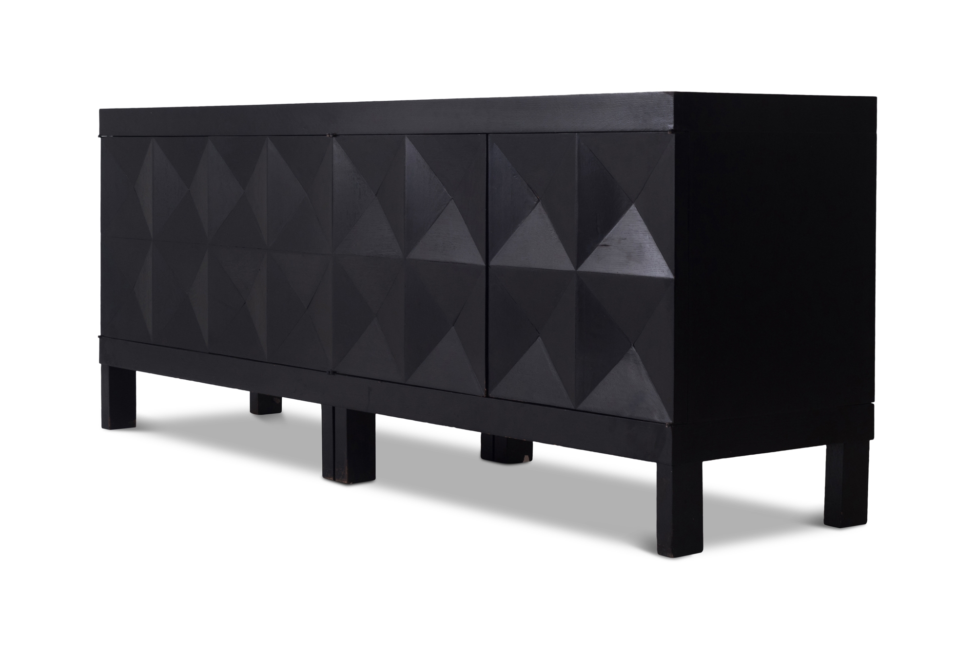 De Coene Brutalist Sideboard In Stained Oak - 1950s