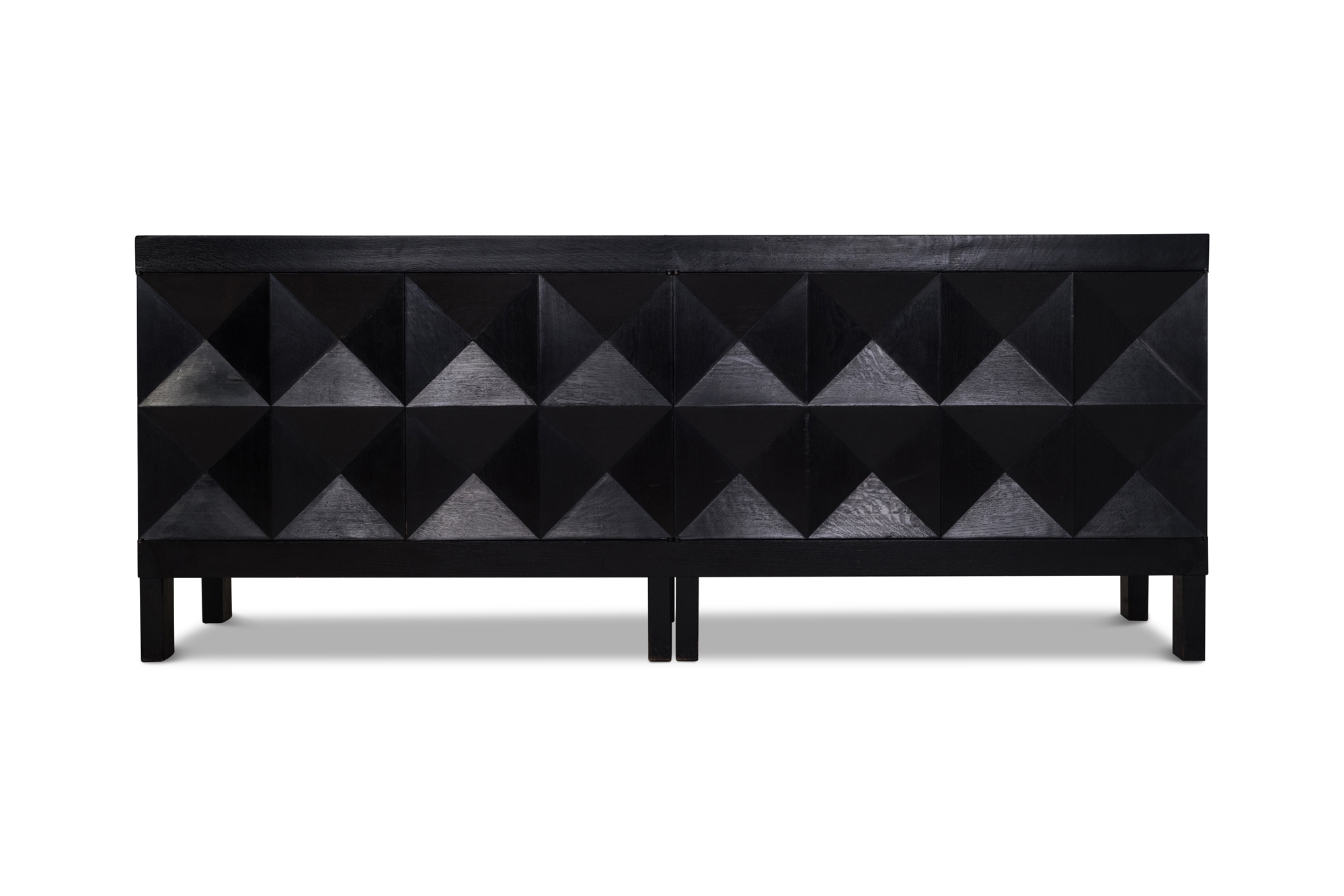 De Coene Brutalist Sideboard In Stained Oak - 1950s