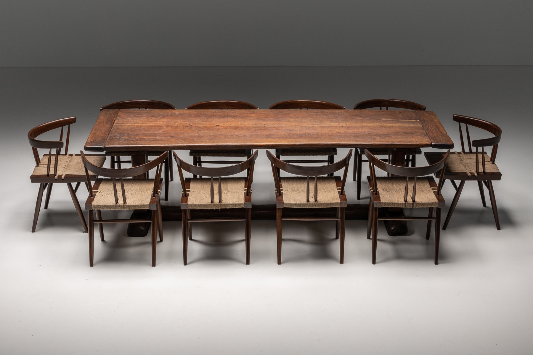 George Nakashima Grass Seated Dining Chairs - 1960