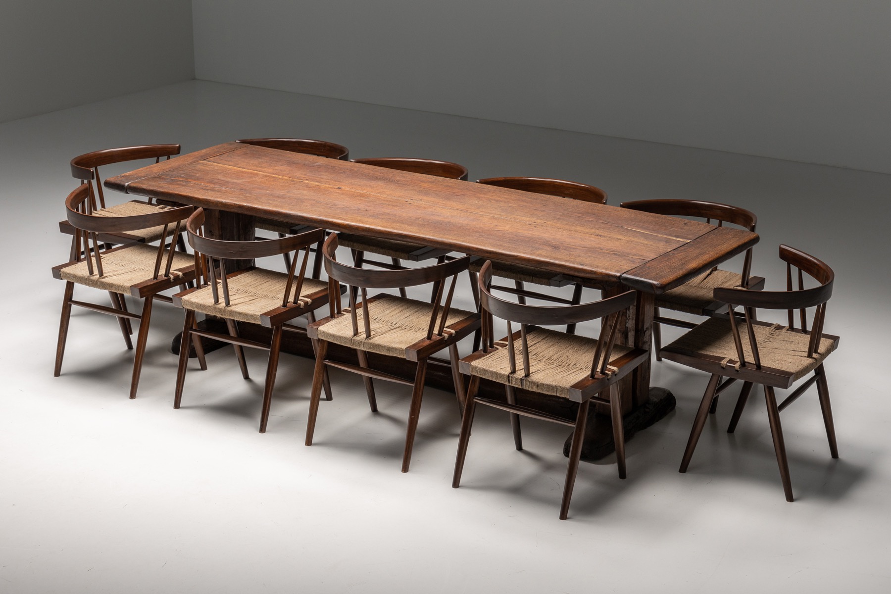 George Nakashima Grass Seated Dining Chairs - 1960