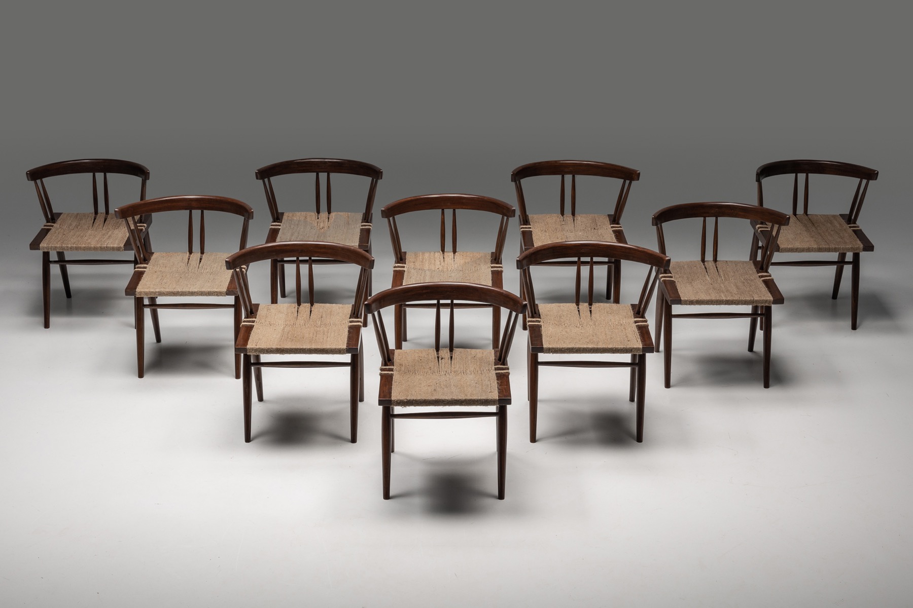 George Nakashima Grass Seated Dining Chairs - 1960