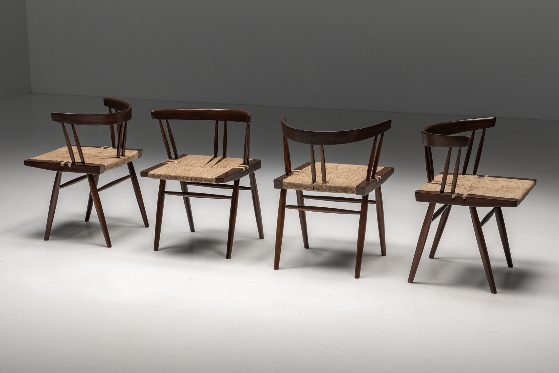 George Nakashima Grass Seated Dining Chairs - 1960