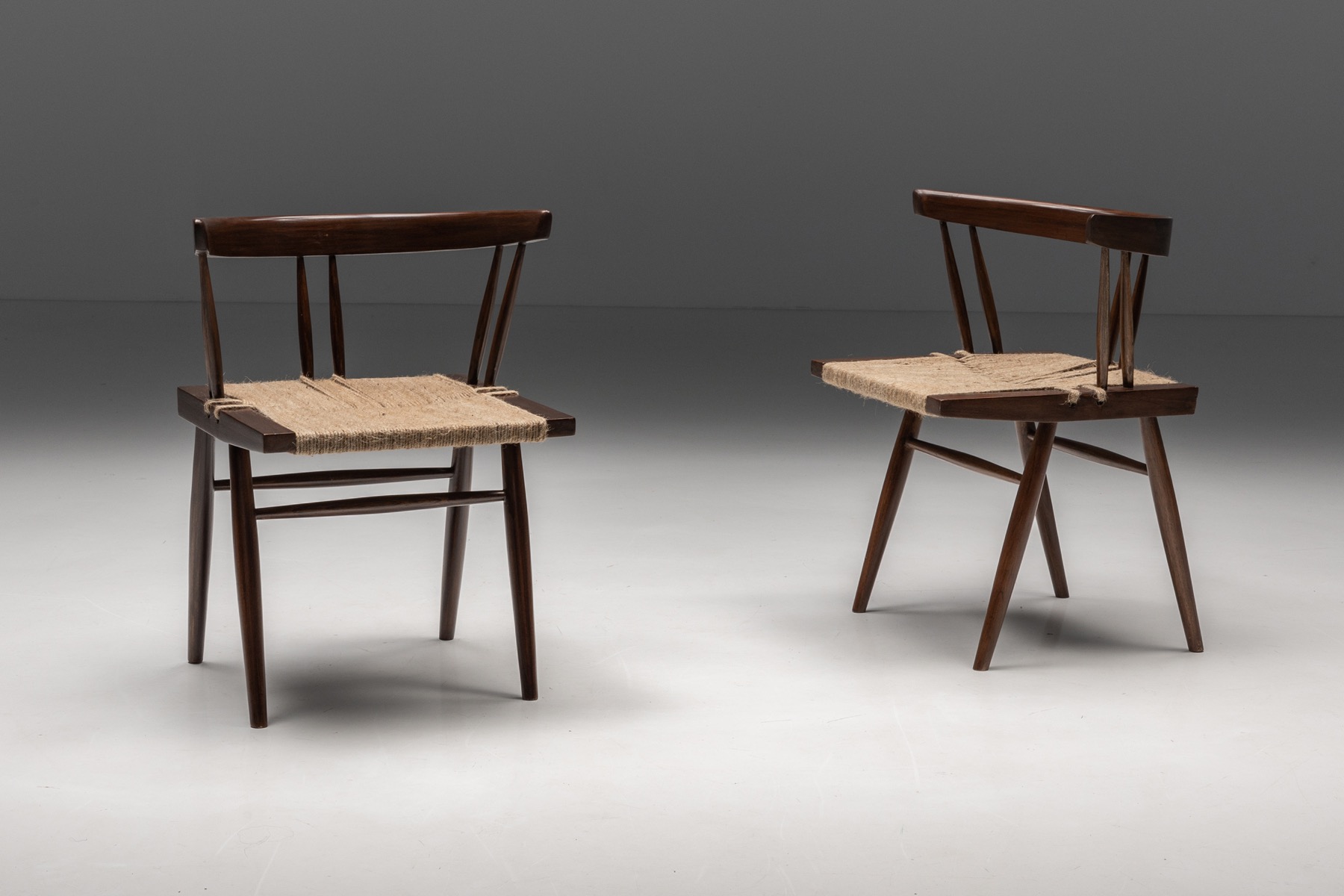 George Nakashima Grass Seated Dining Chairs - 1960