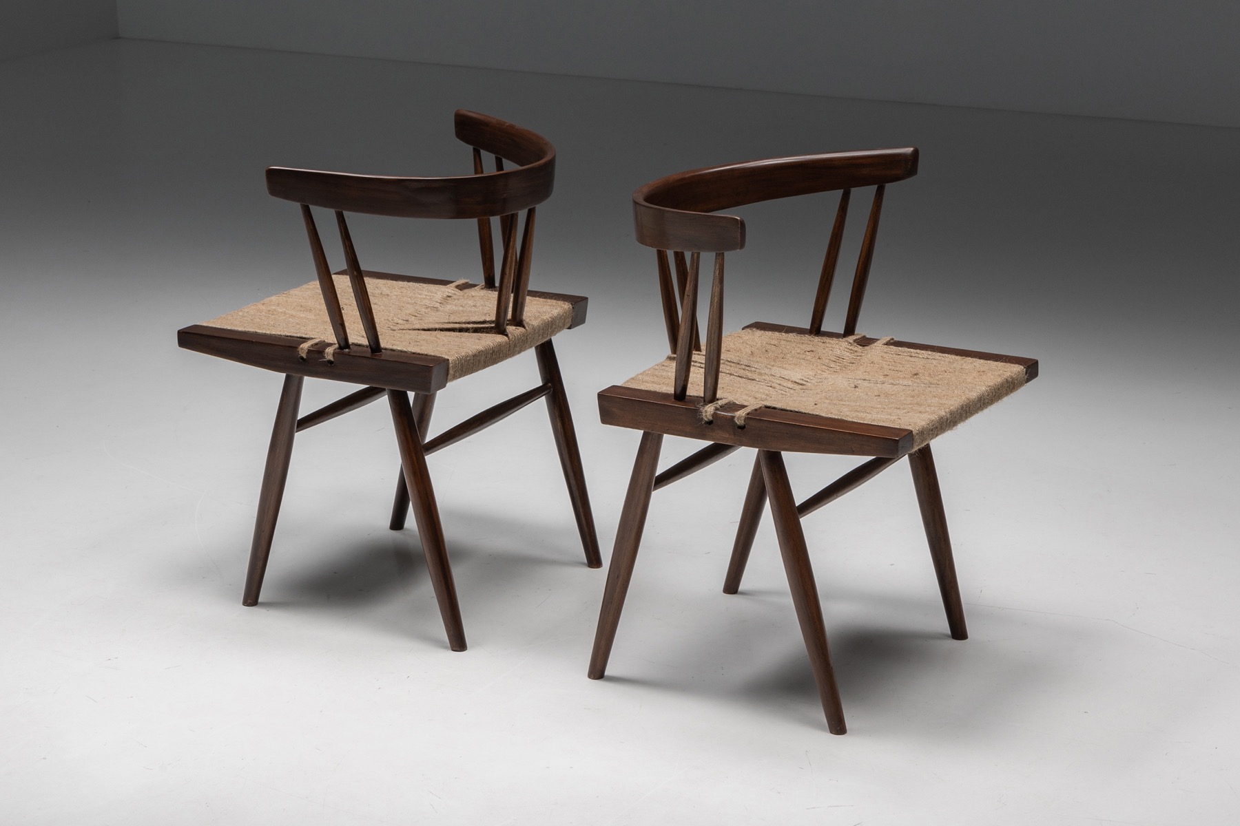 George Nakashima Grass Seated Dining Chairs - 1960