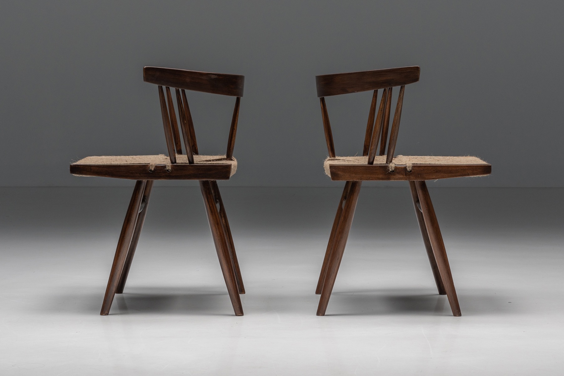 George Nakashima Grass Seated Dining Chairs - 1960