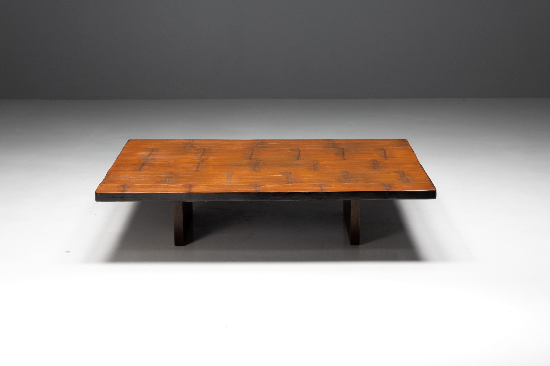 Coffee Table by Axel Vervoordt in Wengé and Bamboo - 1980s