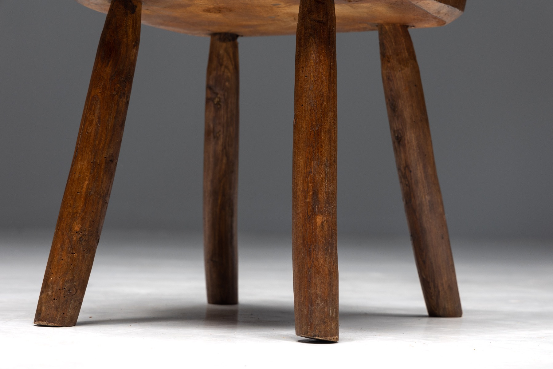 Brutalist Solid Wood Child's Armchair - 1960s
