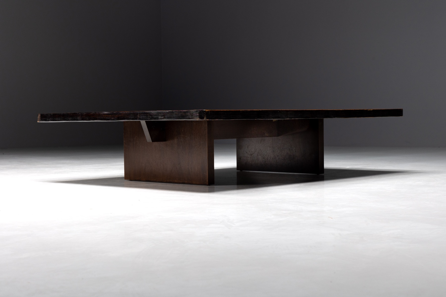 Coffee Table by Axel Vervoordt in Wengé and Bamboo - 1980s