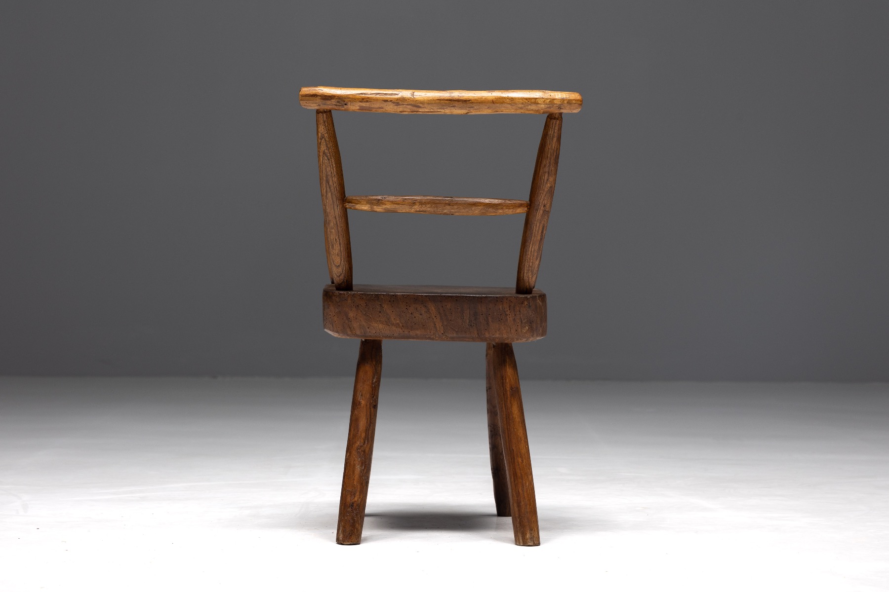 Brutalist Solid Wood Child's Armchair - 1960s