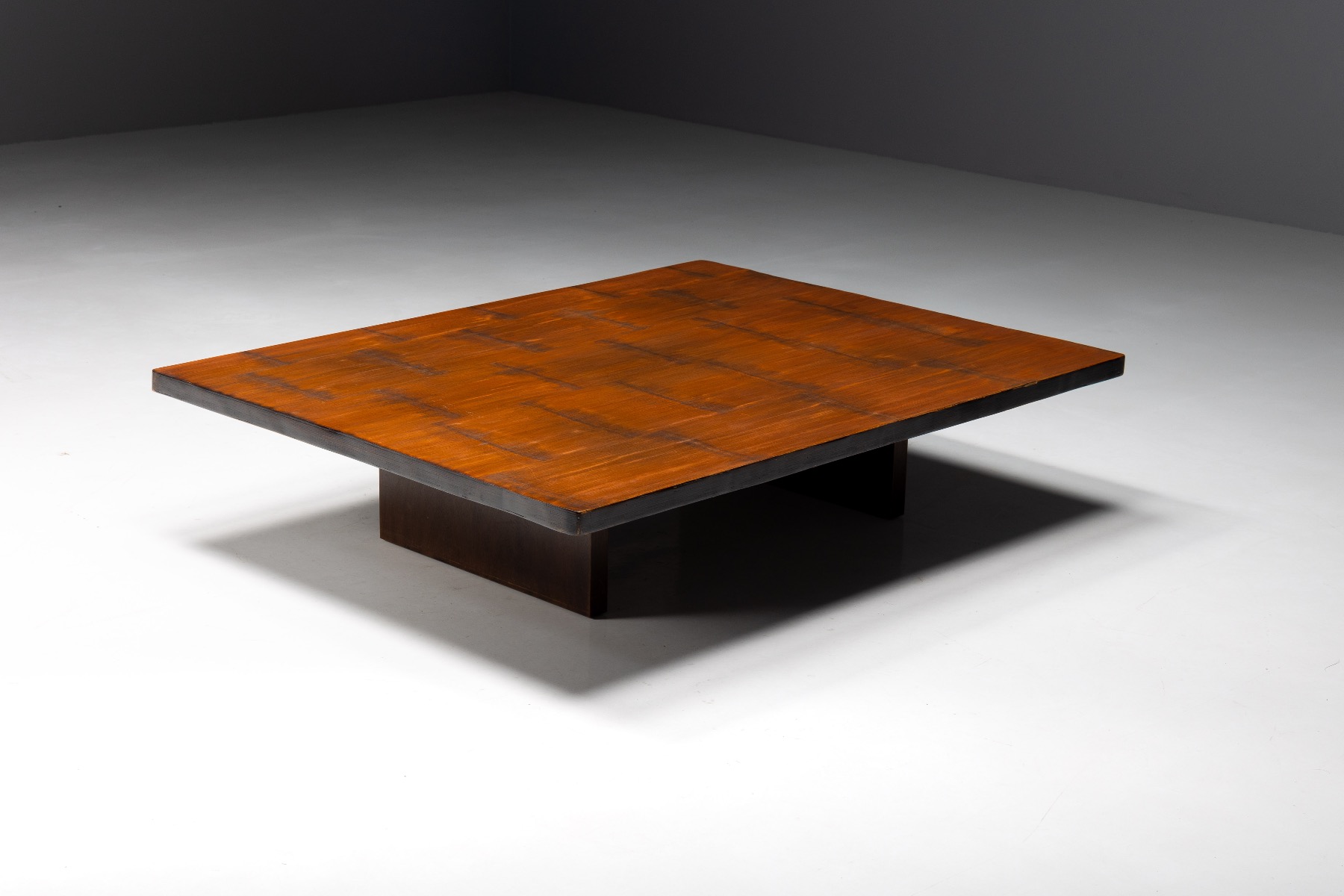 Coffee Table by Axel Vervoordt in Wengé and Bamboo - 1980s