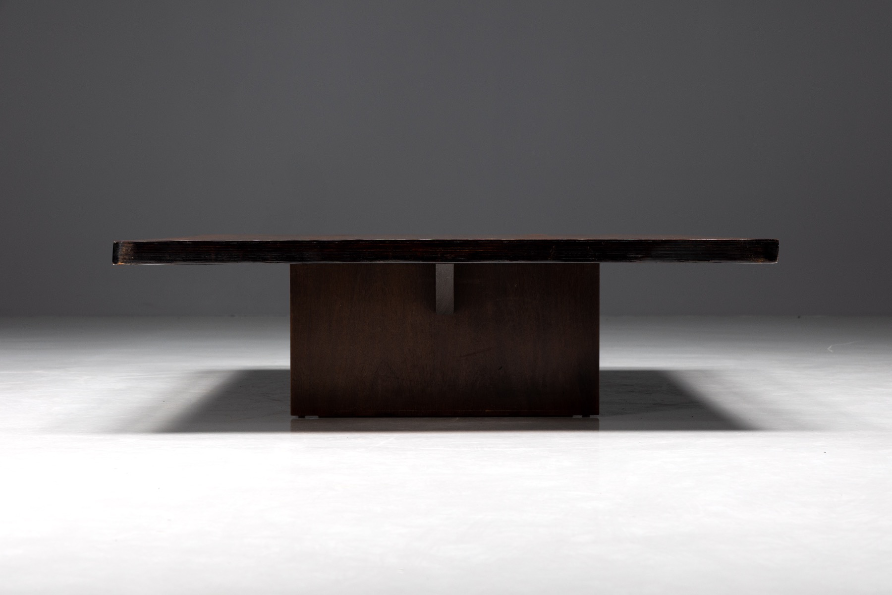 Coffee Table by Axel Vervoordt in Wengé and Bamboo - 1980s