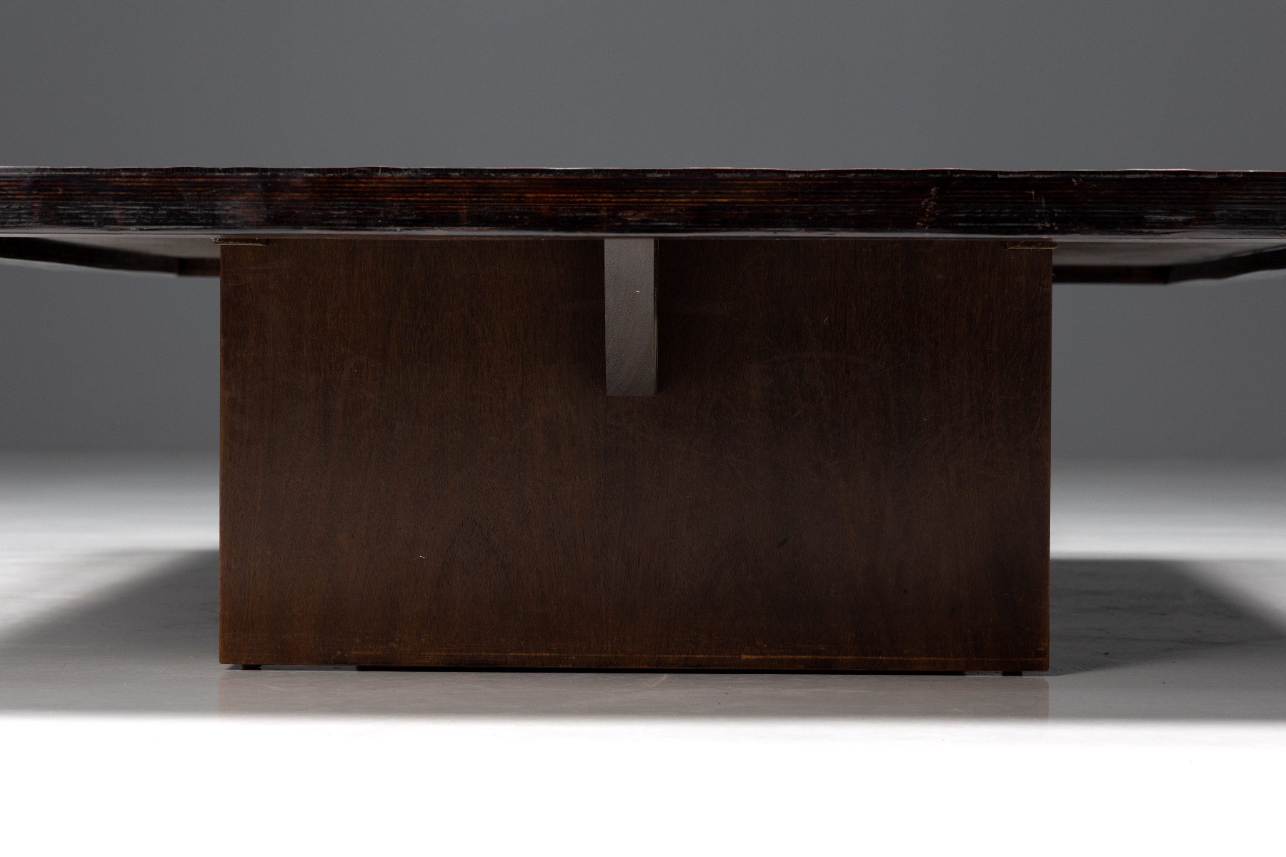 Coffee Table by Axel Vervoordt in Wengé and Bamboo - 1980s