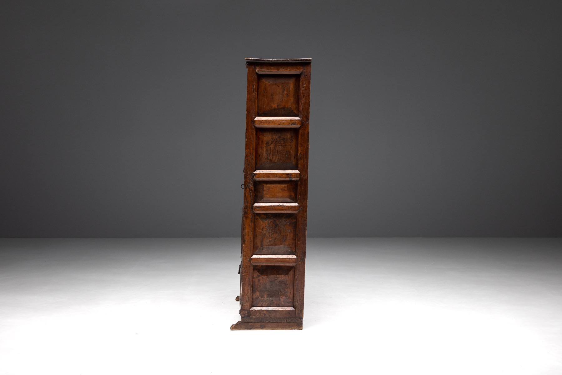 Rustic Dark Wood Pantry Cabinet - 1800s