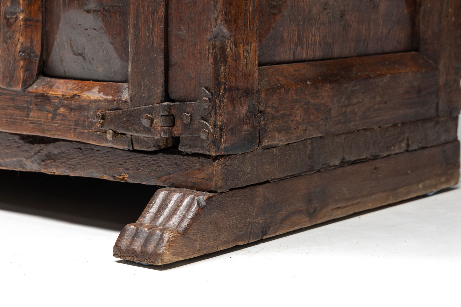 Rustic Dark Wood Pantry Cabinet - 1800s