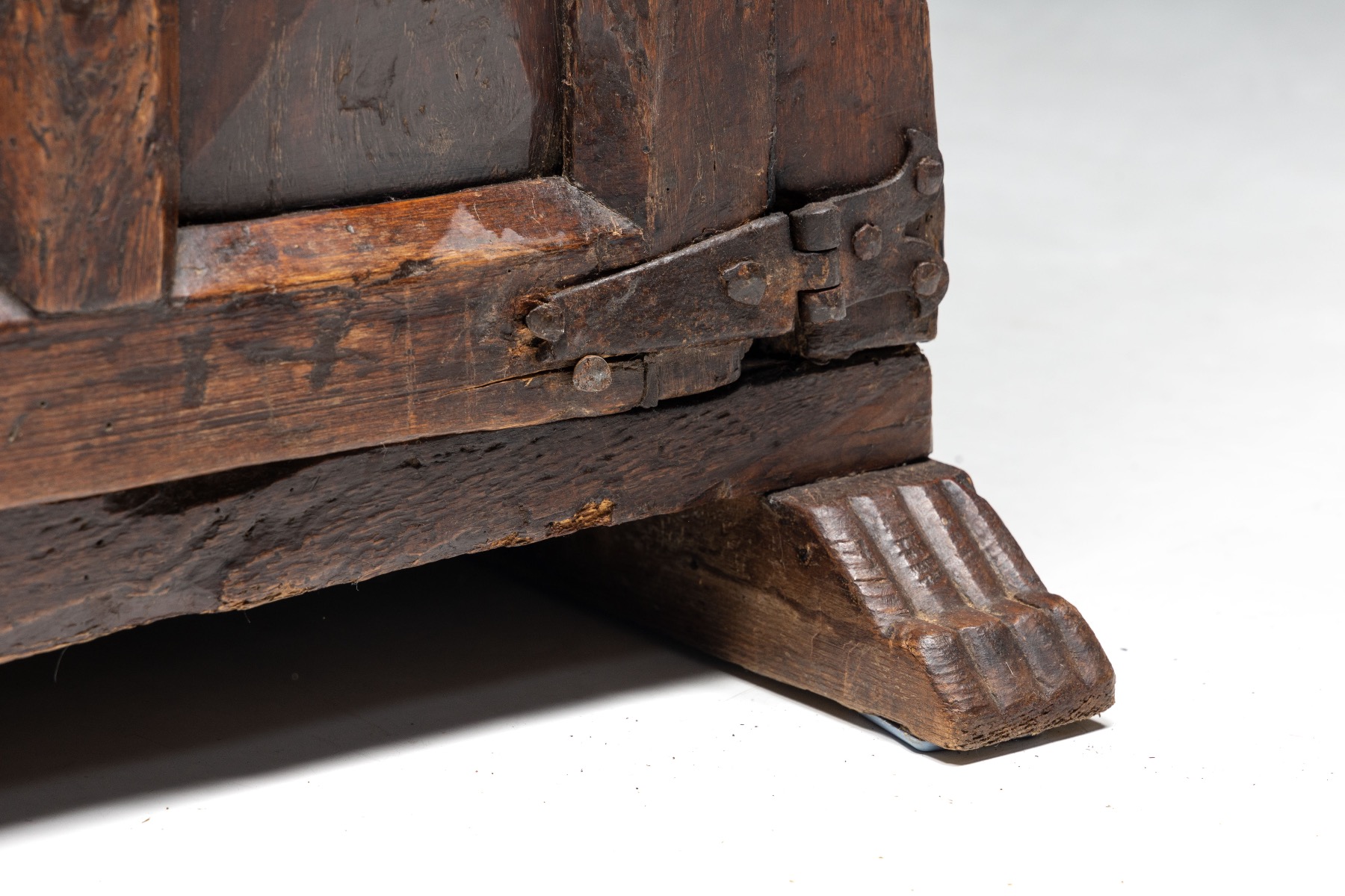 Rustic Dark Wood Pantry Cabinet - 1800s