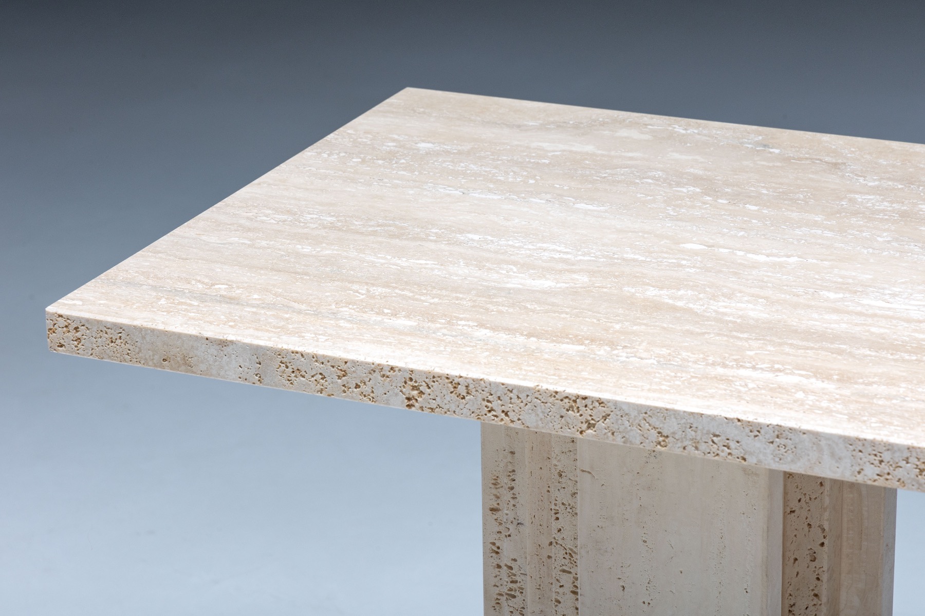 Postmodern Travertine Console Table - 1970s