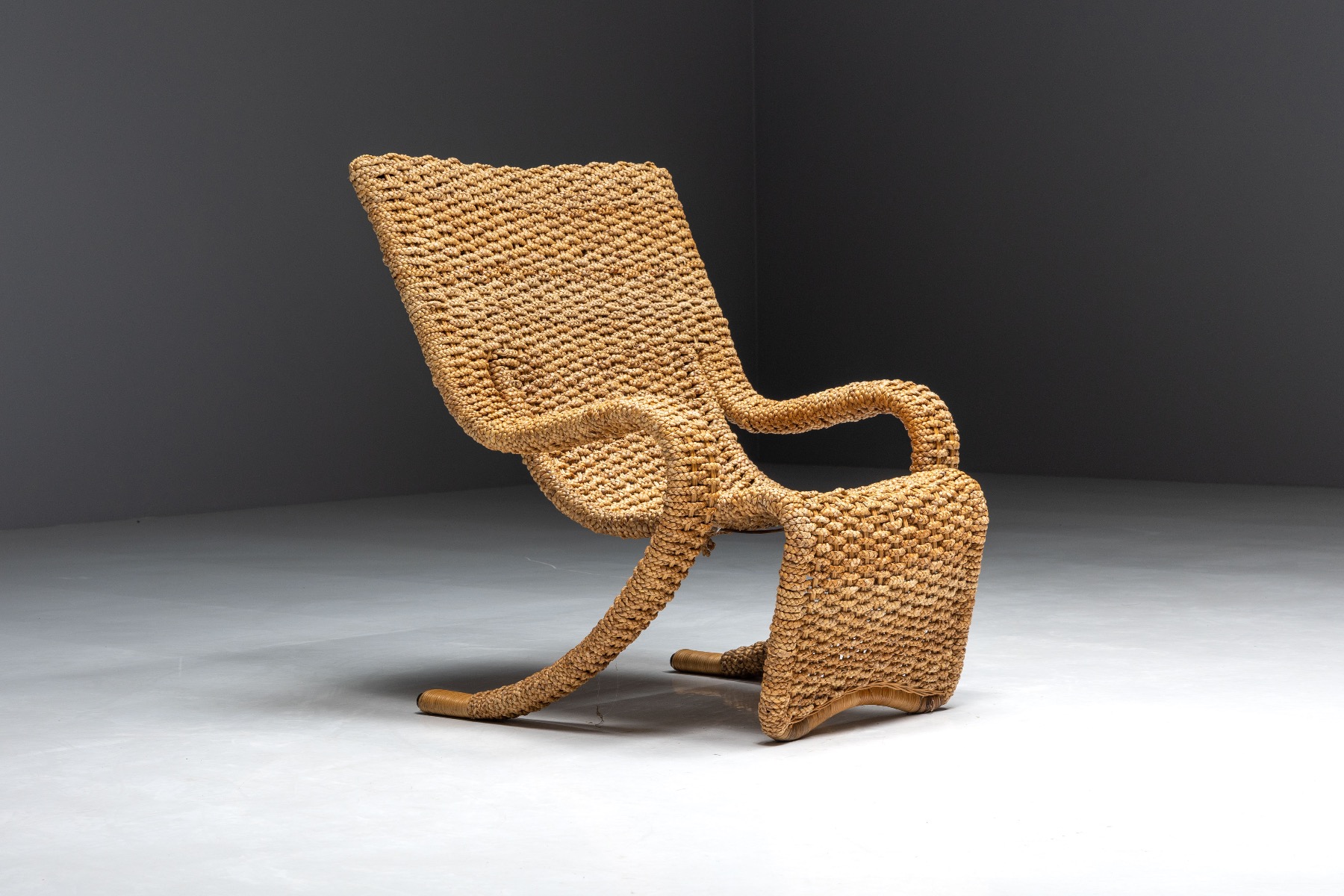 Braided Rope Lounge Chair by Marzio Cecchi - 1970s