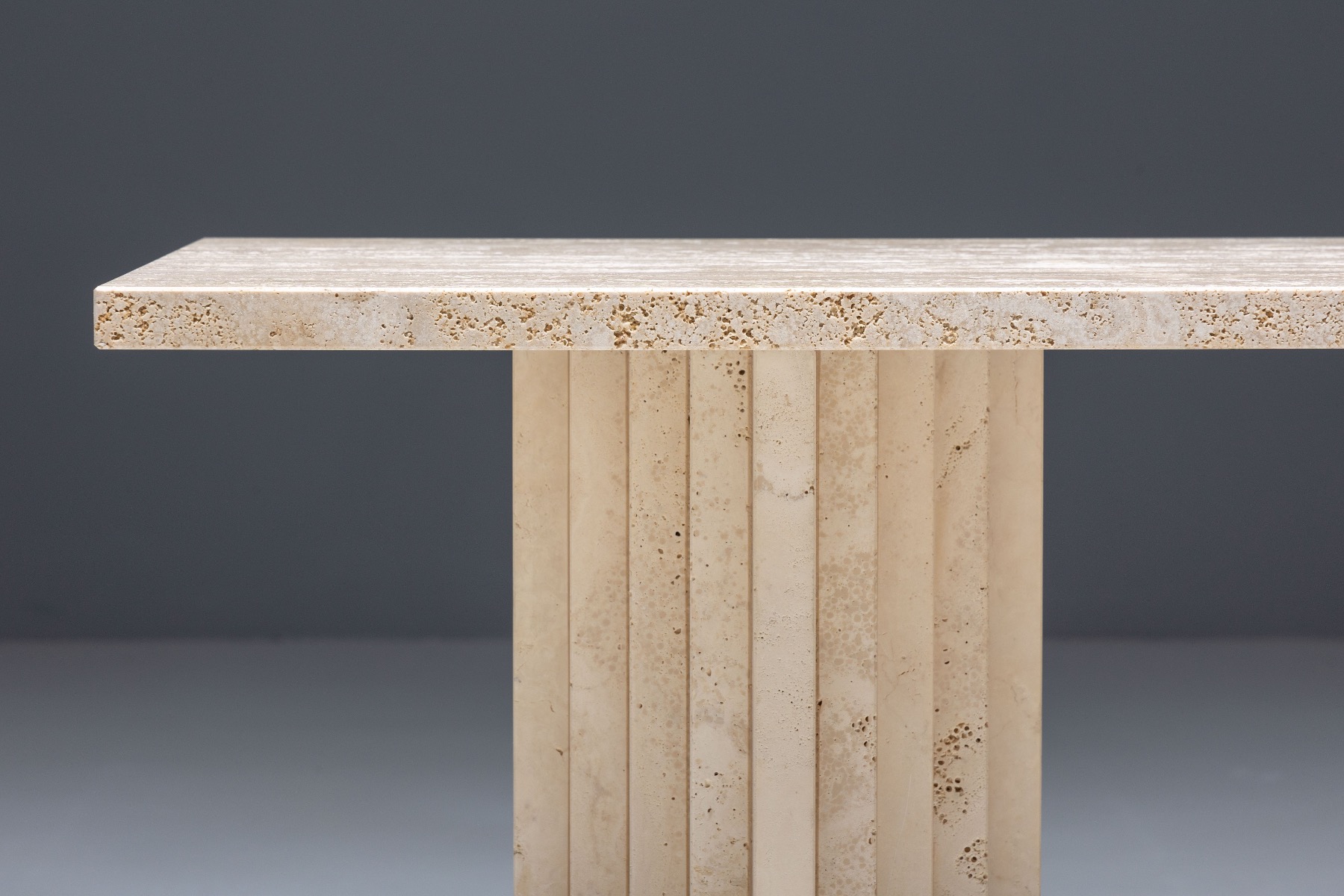 Postmodern Travertine Console Table - 1970s