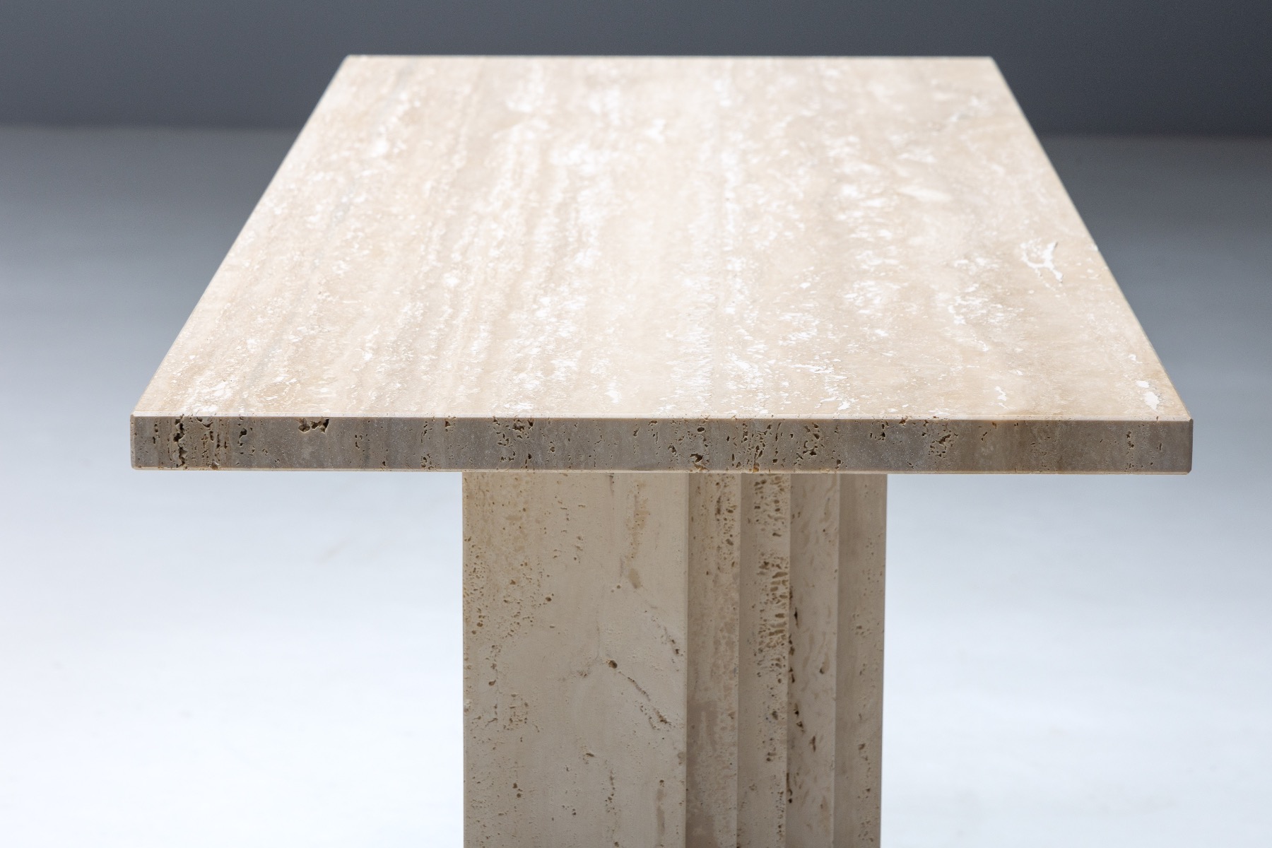 Postmodern Travertine Console Table - 1970s