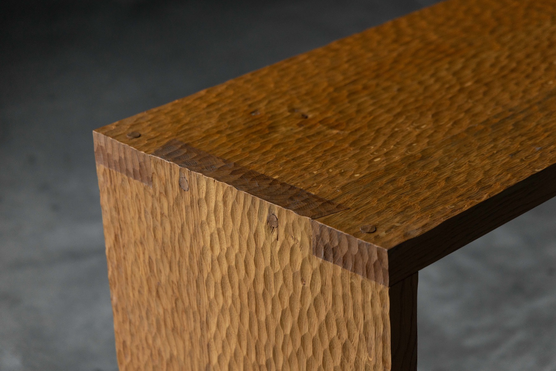 Hand-Carved Oak Console Table - Early 21st Century