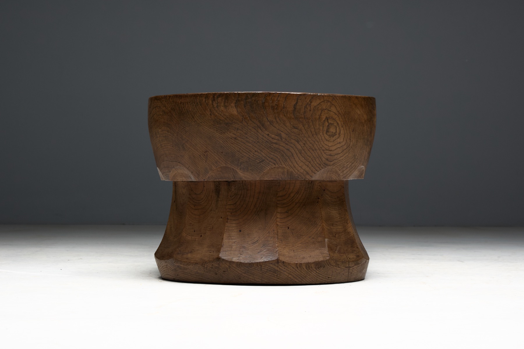 Hand-Carved 'Usu' Wooden Mortar, Japan - Early 20th Century