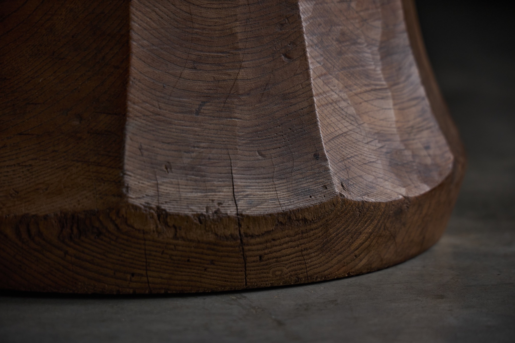 Hand-Carved 'Usu' Wooden Mortar, Japan - Early 20th Century