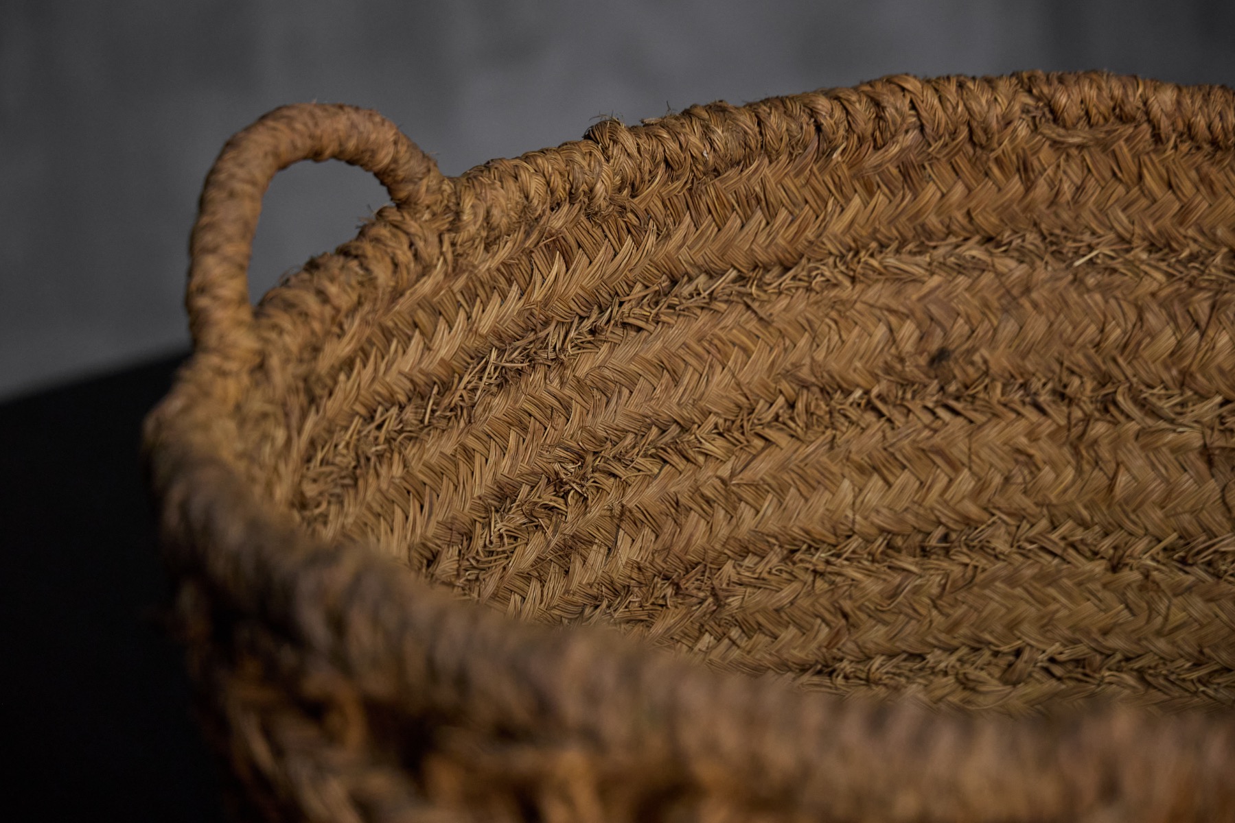 Handwoven natural fiber basket rural craftsmanship
