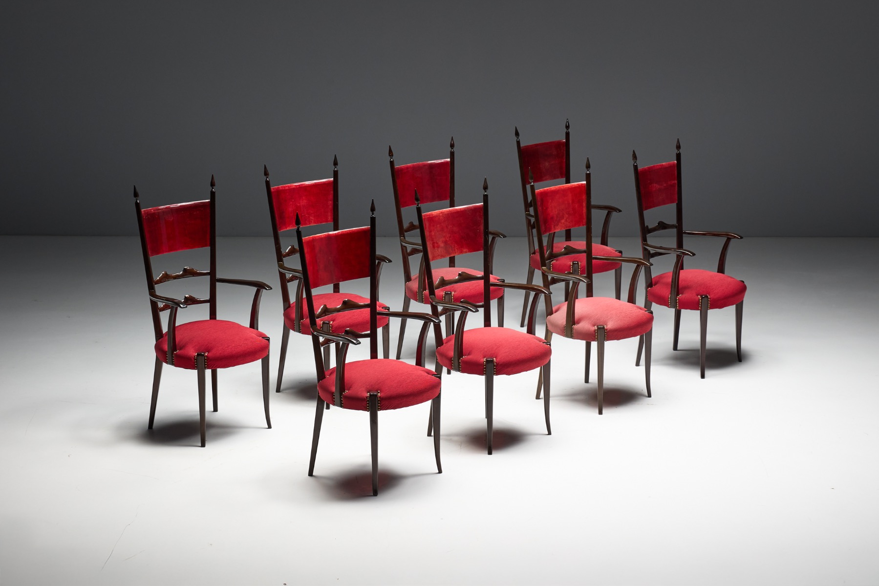 High-Back Dining Chairs by Aldo Tura, Italy –1962