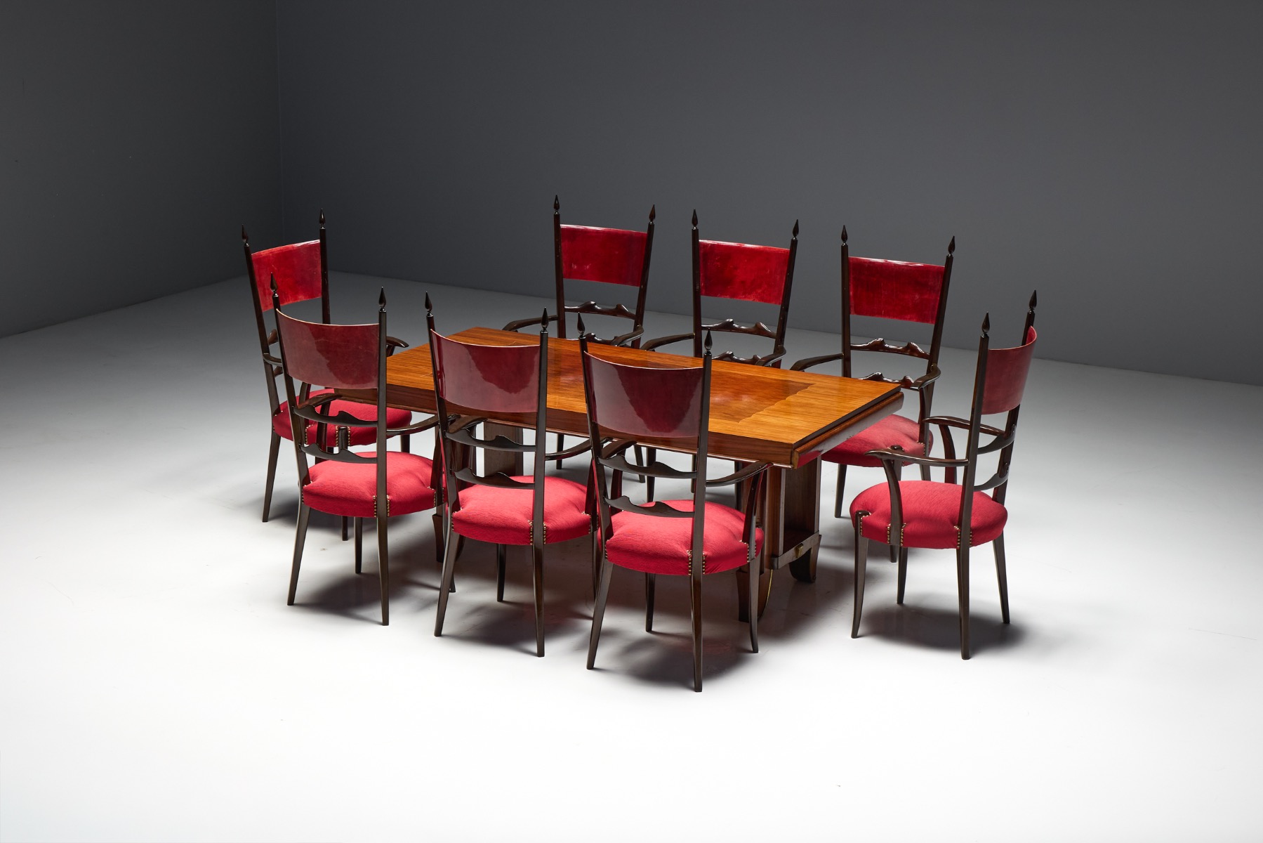 High-Back Dining Chairs by Aldo Tura, Italy –1962
