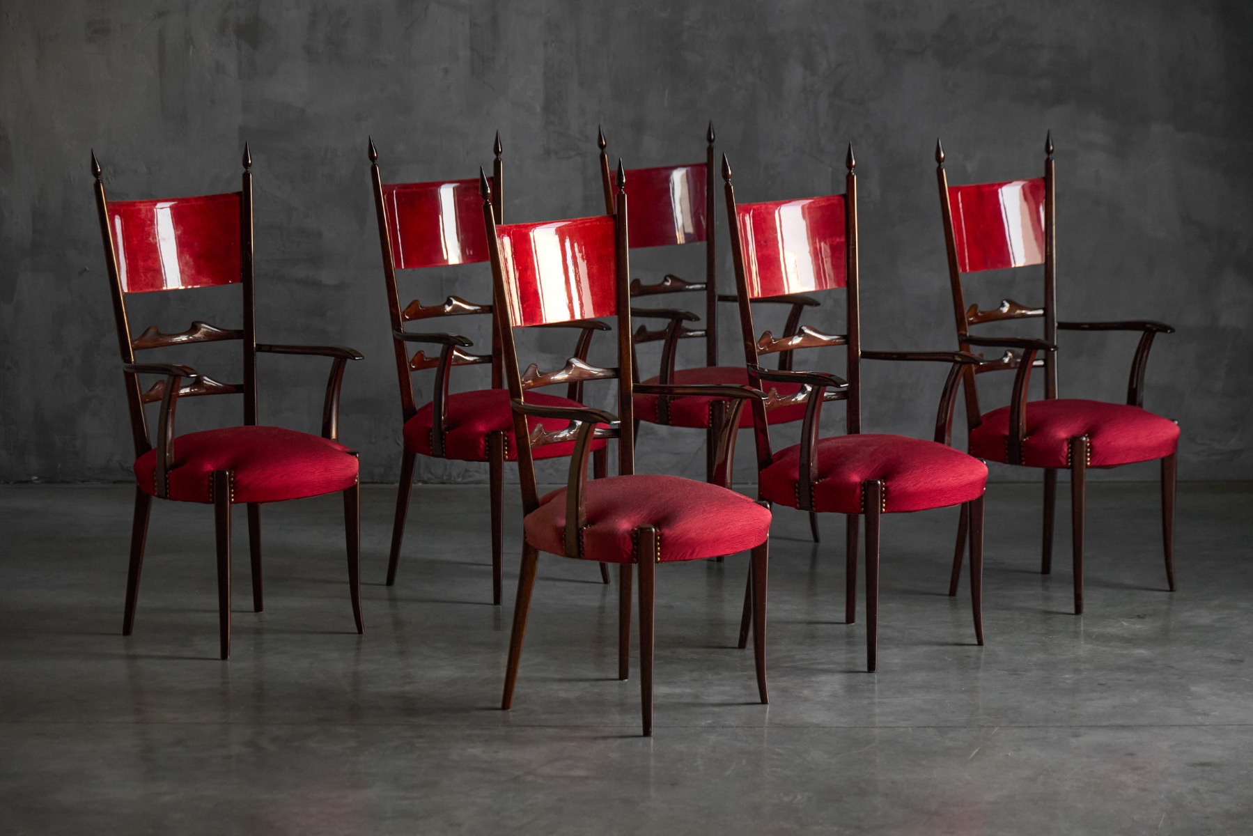 High-Back Dining Chairs by Aldo Tura, Italy –1962