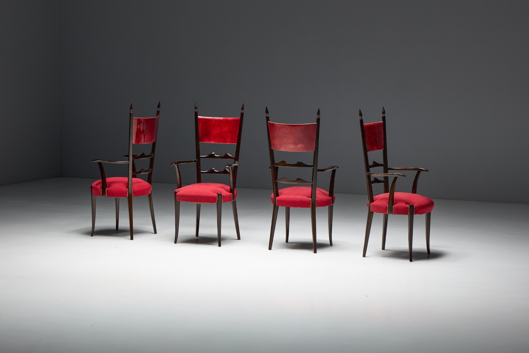 High-Back Dining Chairs by Aldo Tura, Italy –1962