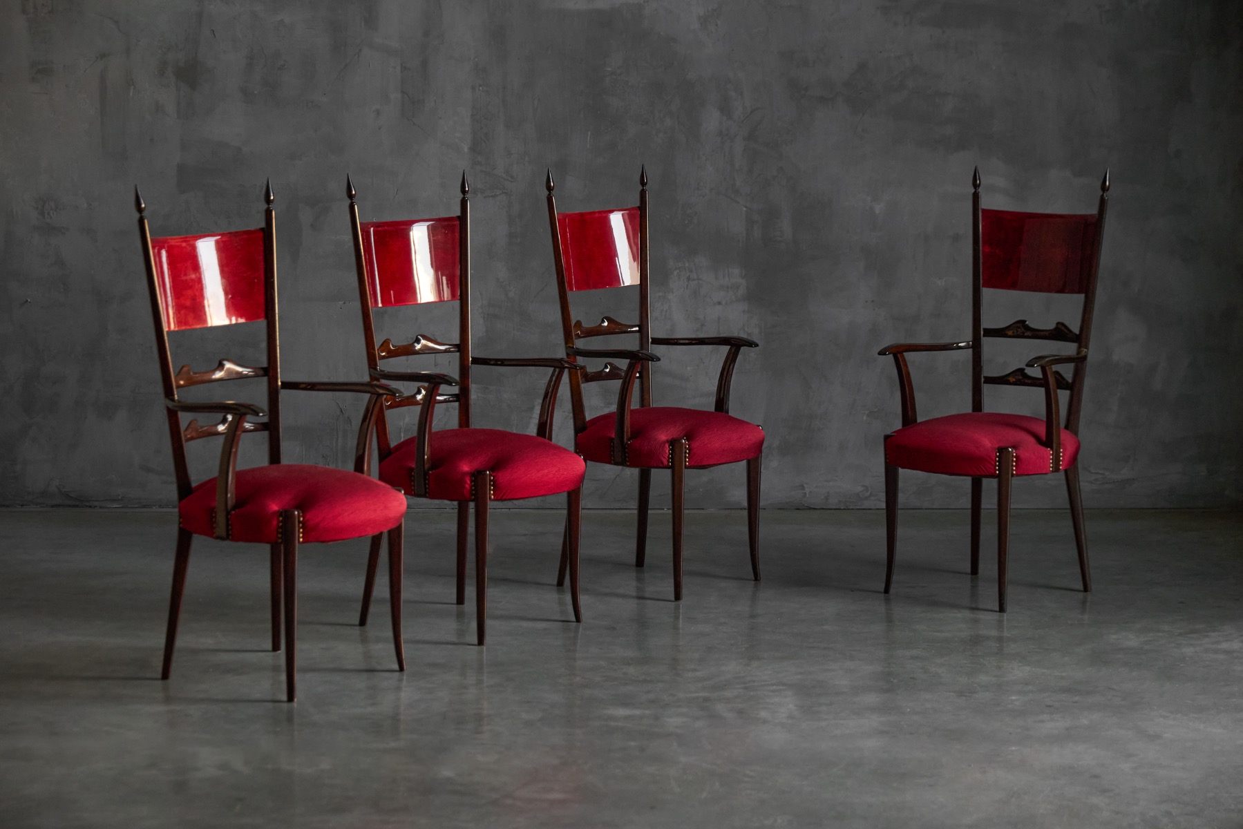 High-Back Dining Chairs by Aldo Tura, Italy –1962