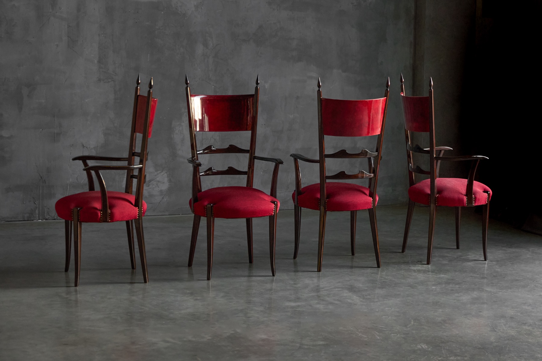 High-Back Dining Chairs by Aldo Tura, Italy –1962