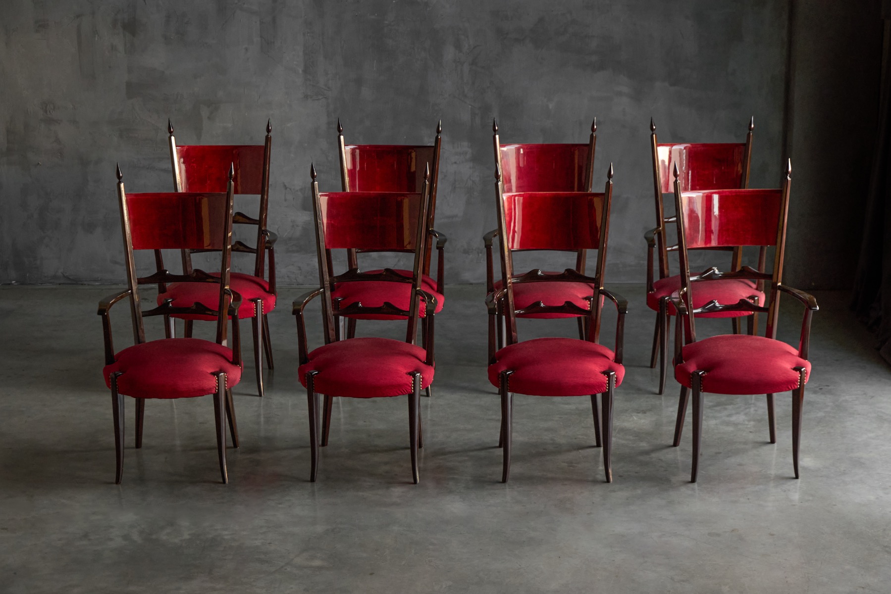 High-Back Dining Chairs by Aldo Tura, Italy –1962