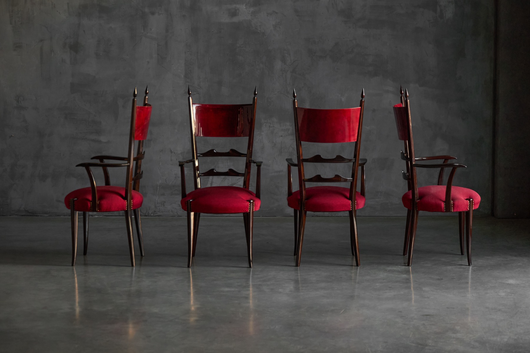 High-Back Dining Chairs by Aldo Tura, Italy –1962