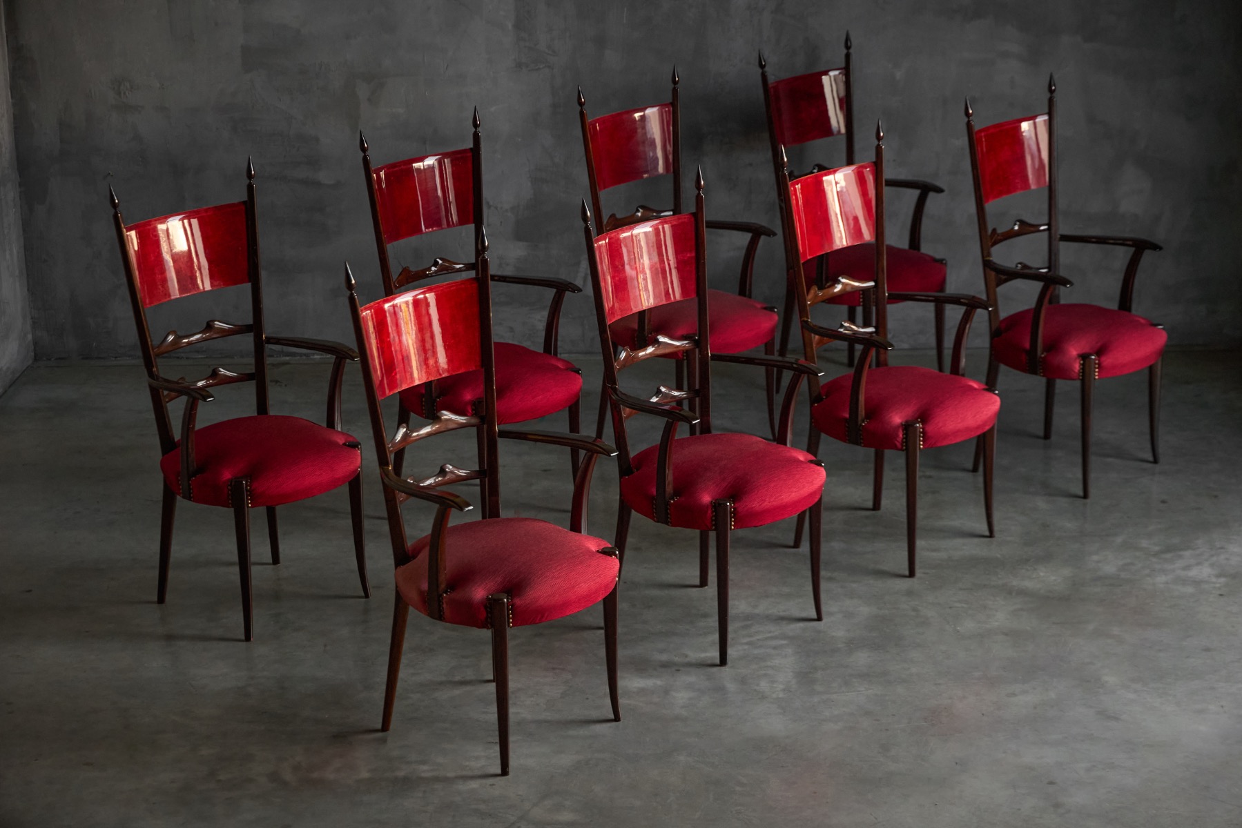 High-Back Dining Chairs by Aldo Tura, Italy –1962