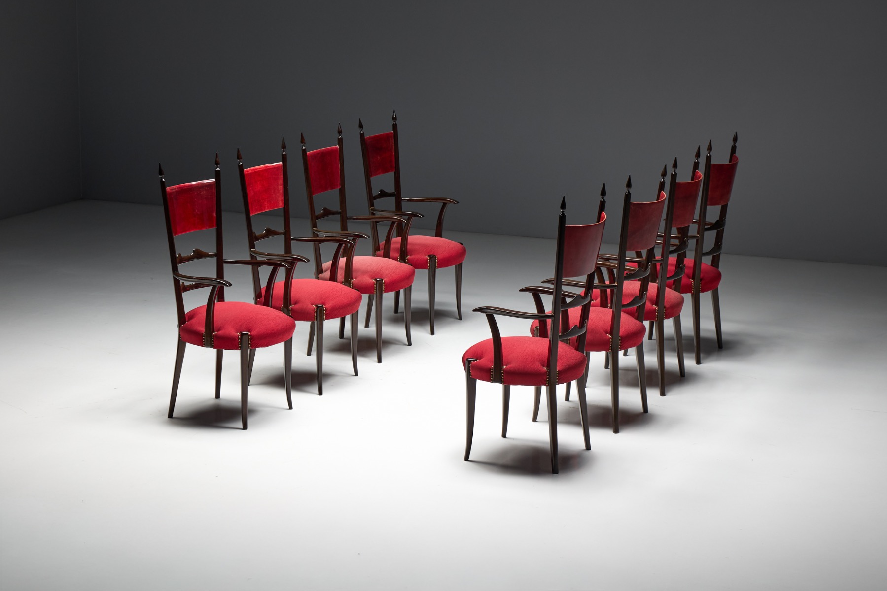 High-Back Dining Chairs by Aldo Tura, Italy –1962