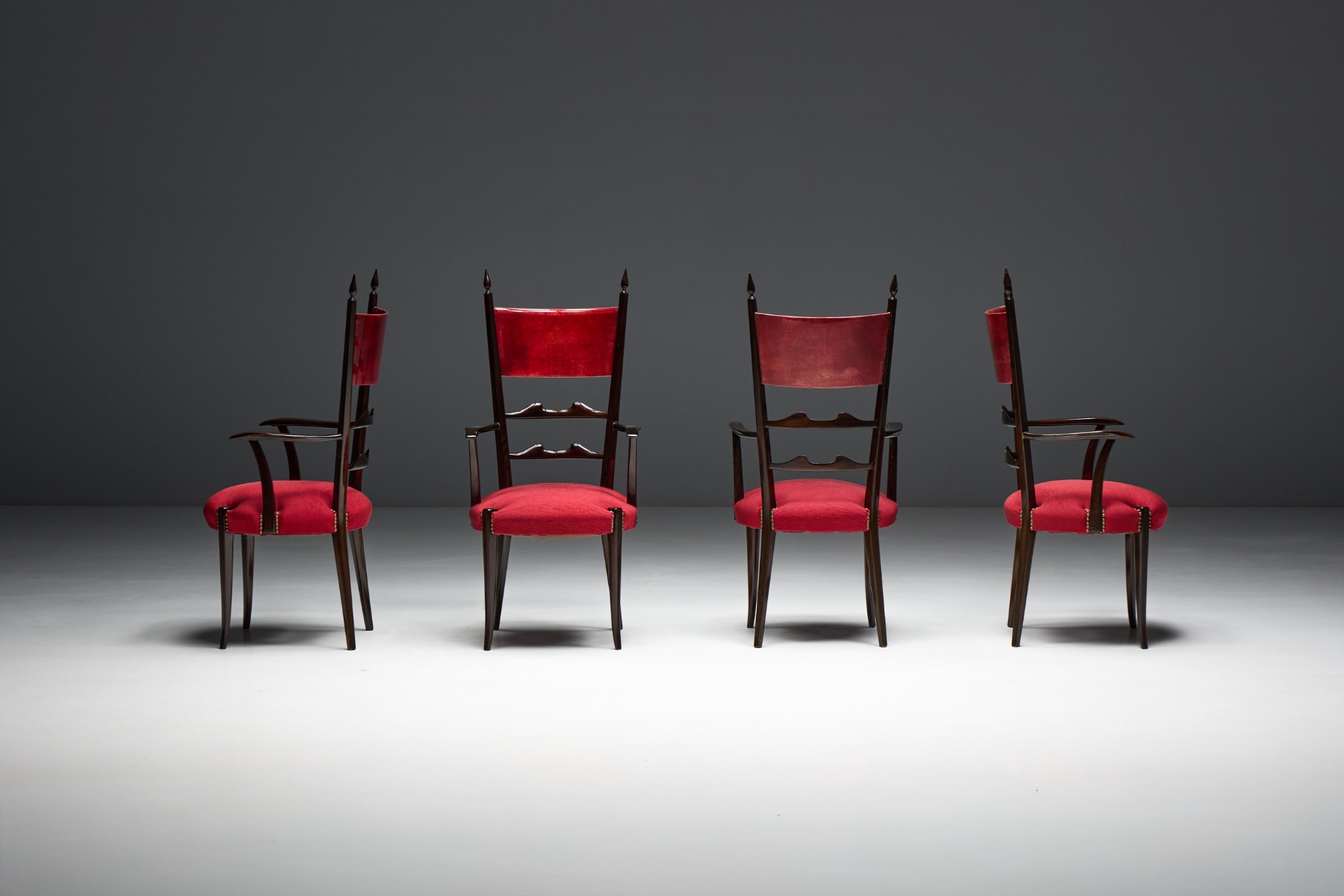 High-Back Dining Chairs by Aldo Tura, Italy –1962