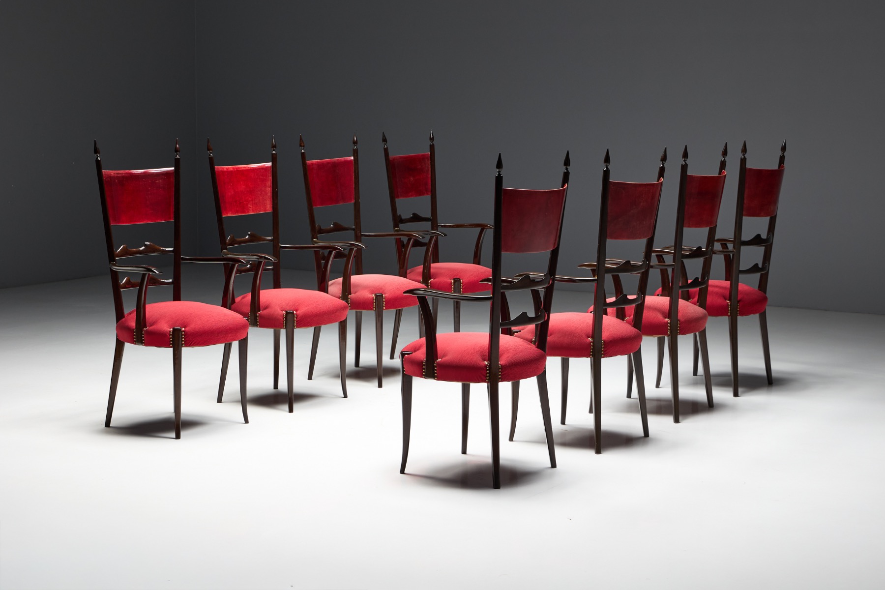 High-Back Dining Chairs by Aldo Tura, Italy –1962