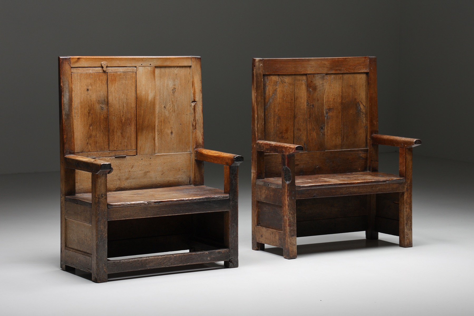 High Back Wooden Wabi-Sabi  Pray Bench I - 1880's