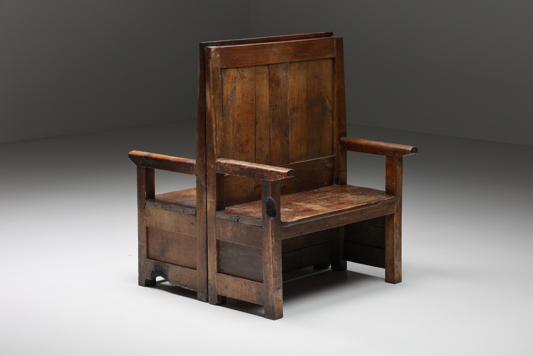 High Back Wooden Wabi-Sabi  Pray Bench I - 1880's