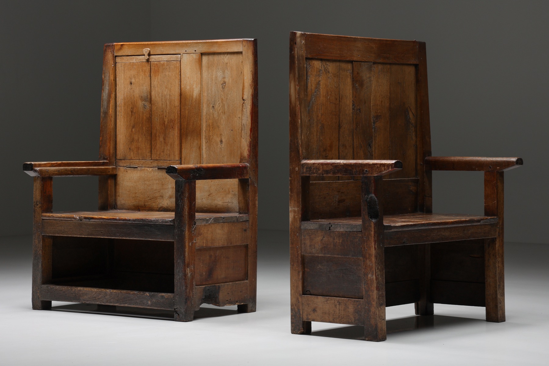 High Back Wooden Wabi-Sabi  Pray Bench I - 1880's