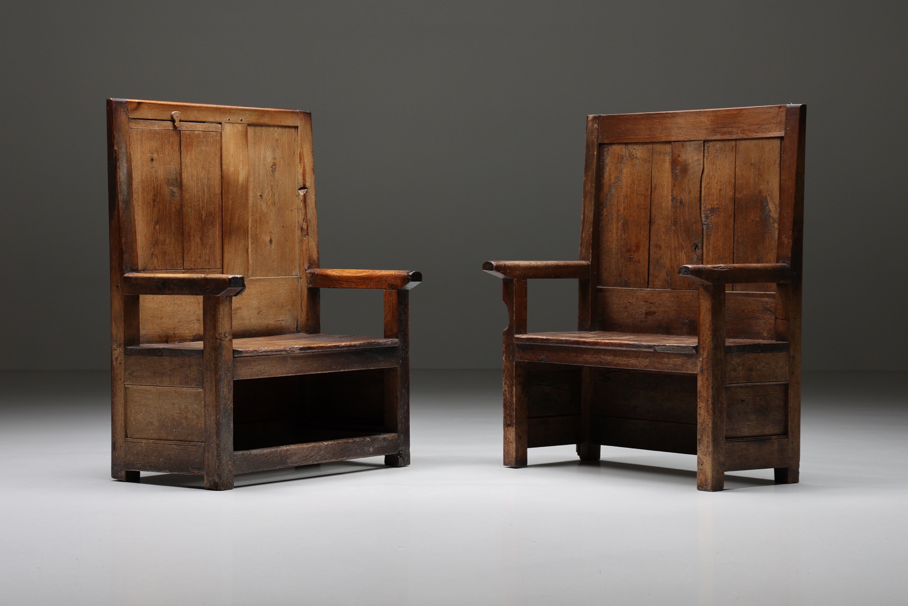 High Back Wooden Wabi-Sabi  Pray Bench I - 1880's
