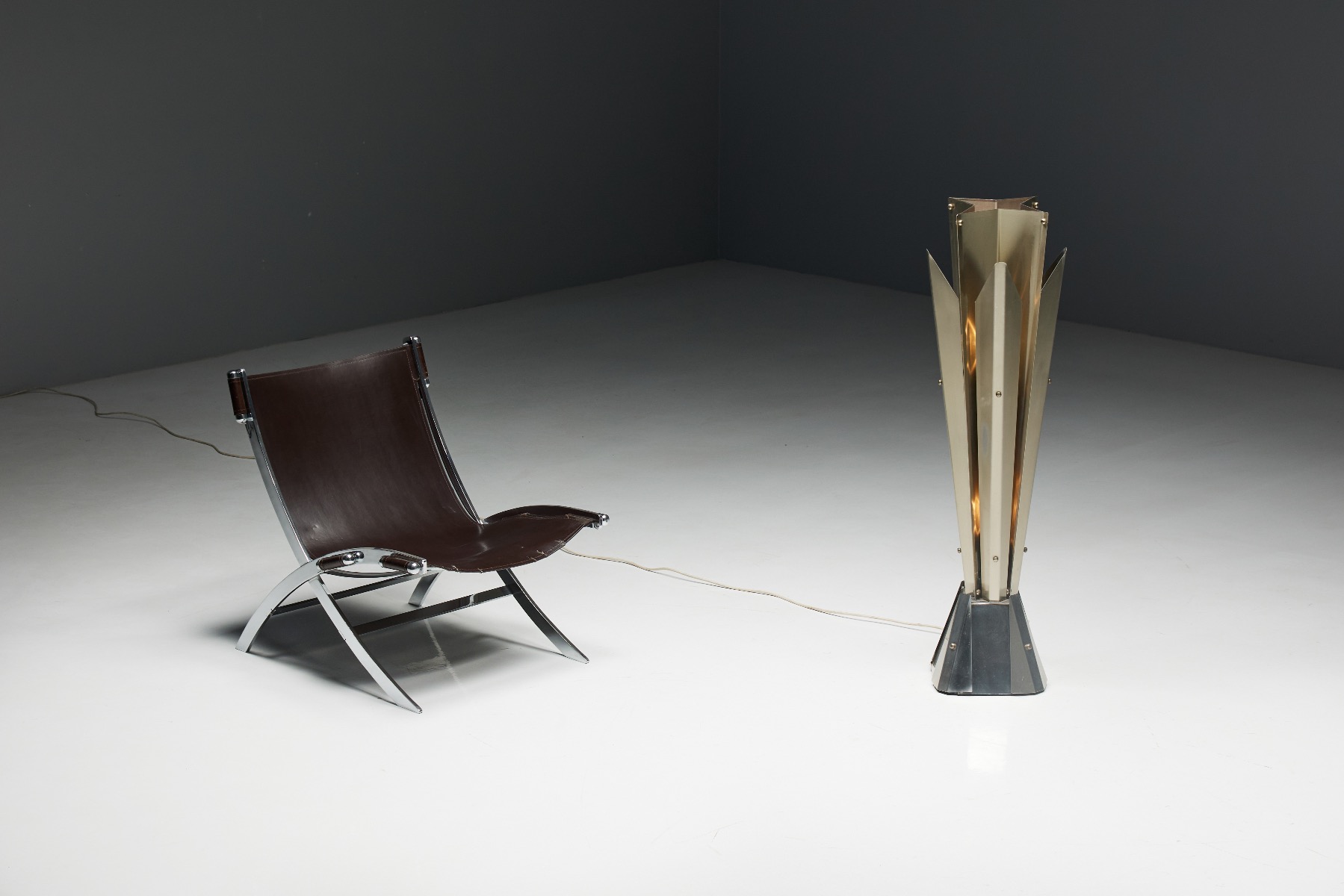 Hollywood Regency Maison Charles Star Shaped Floor Lamp - 1960s