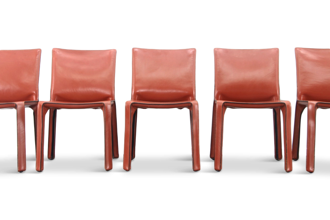 Mario Bellini Cab Chairs in Oxblood Red Leather for Cassina - 1977