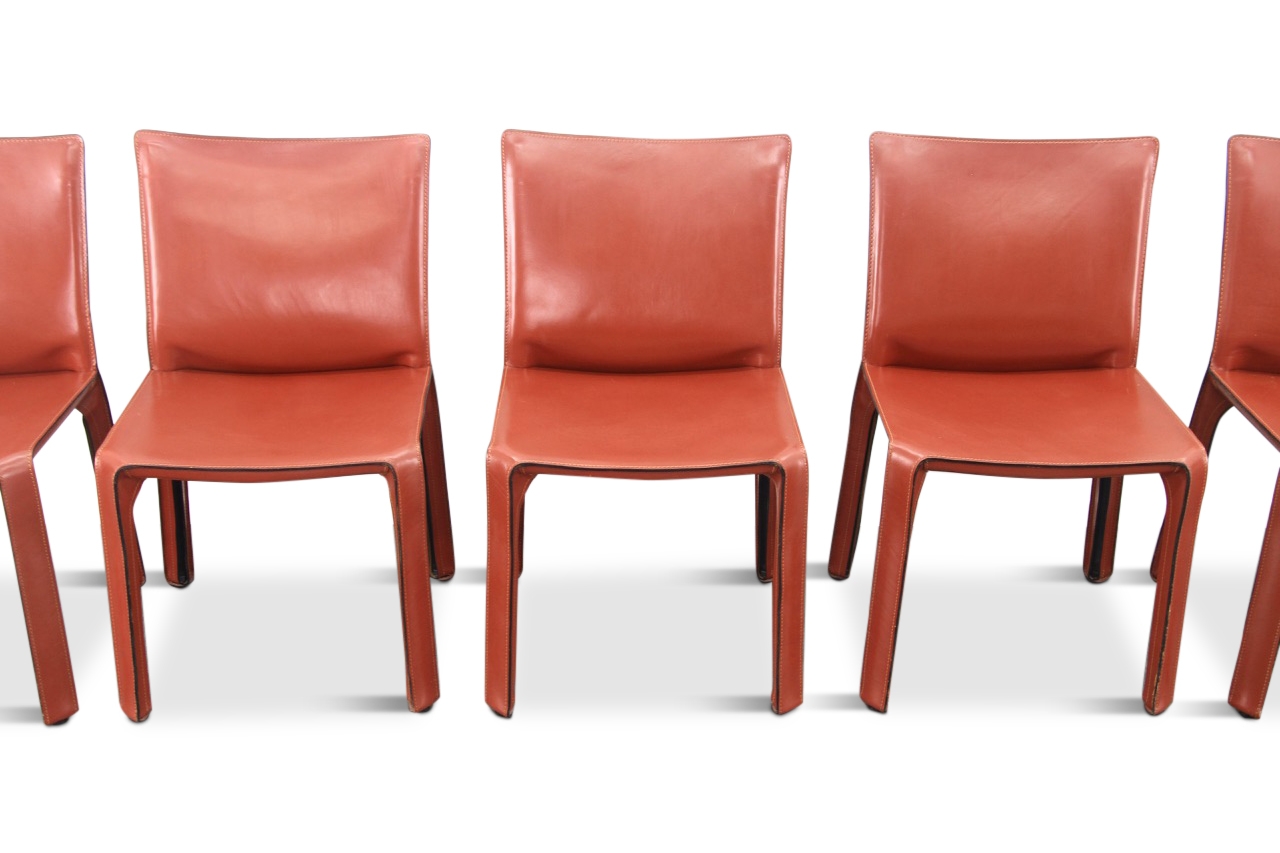 Mario Bellini Cab Chairs in Oxblood Red Leather for Cassina - 1977