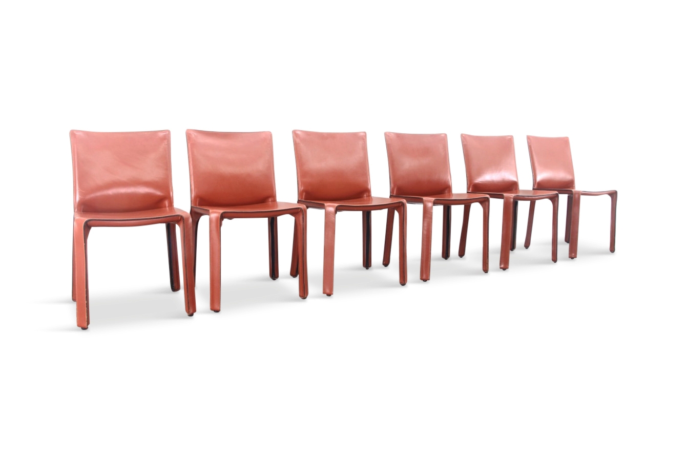 Mario Bellini Cab Chairs in Oxblood Red Leather for Cassina - 1977