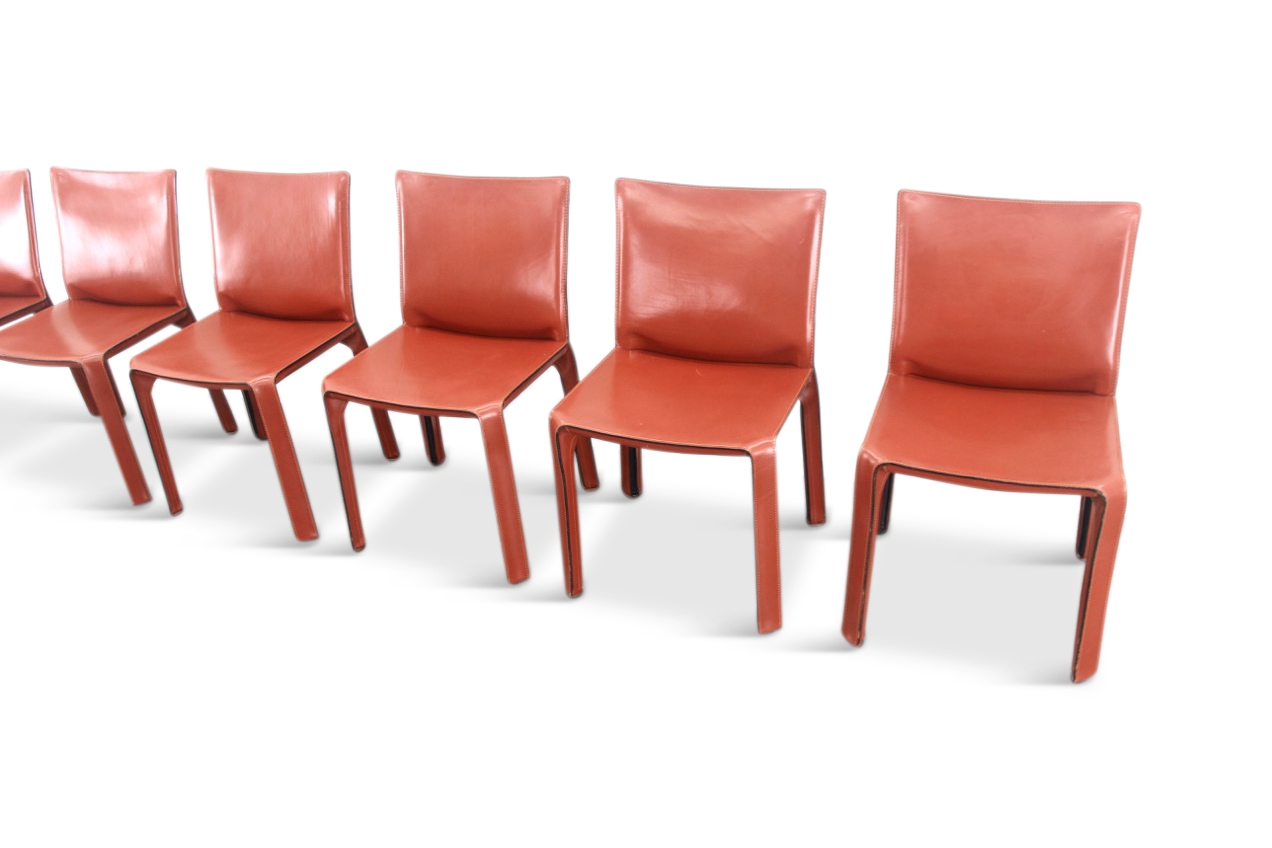 Mario Bellini Cab Chairs in Oxblood Red Leather for Cassina - 1977