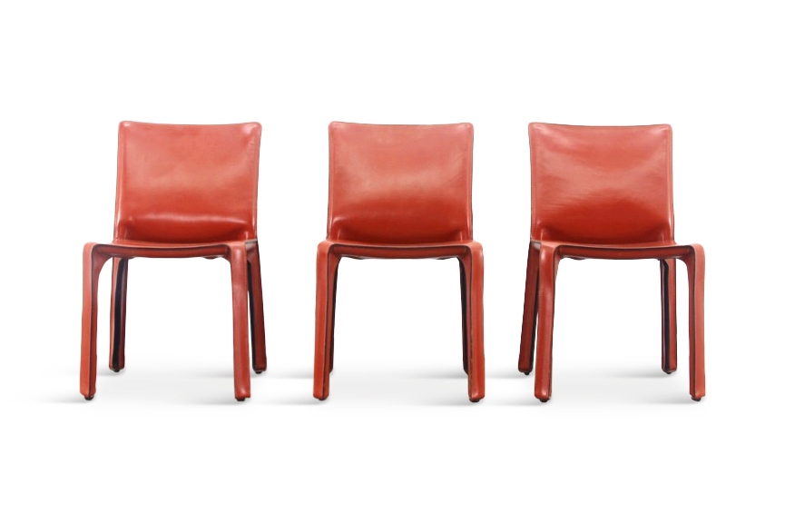 Mario Bellini Cab Chairs in Oxblood Red Leather for Cassina - 1977